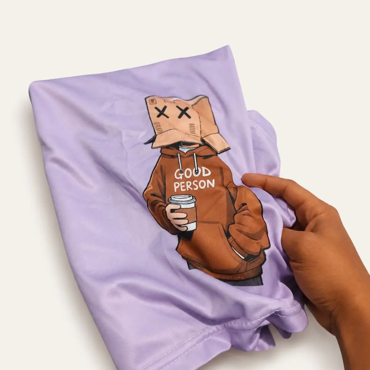 Purple Graphic T-Shirt with Cartoon Print