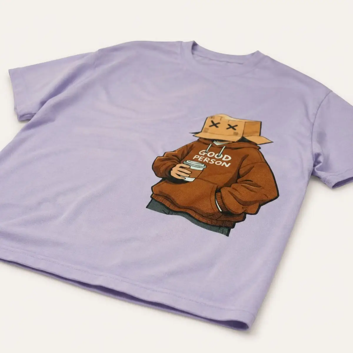 Purple Graphic T-Shirt with Cartoon Print
