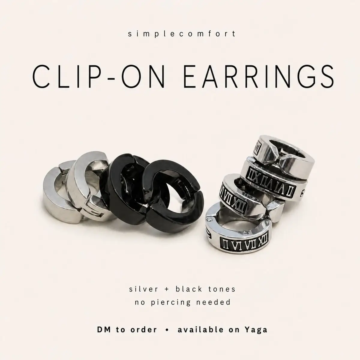 Simple Comfort Simple Comfort Silver Tone Clip-On Hoop Earrings