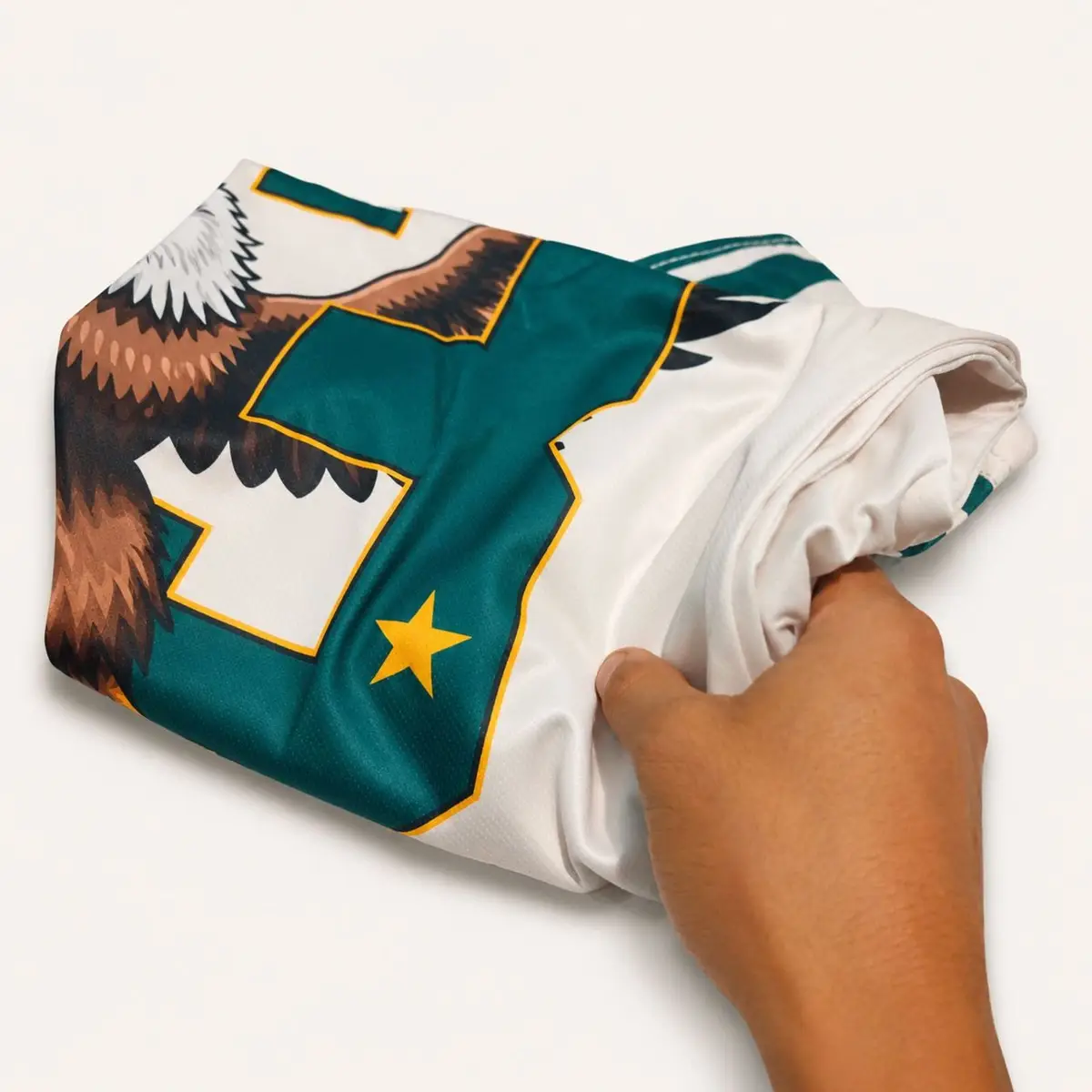 Generic White and Green Eagle Graphic Sports Jersey