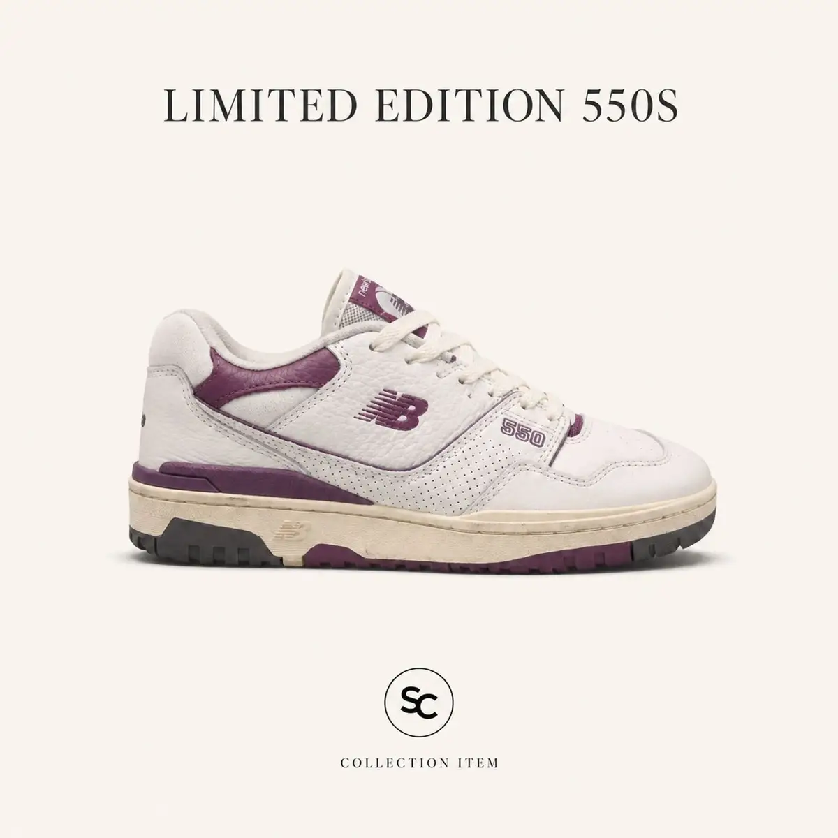 New Balance 550 Retro Tennis Pack White Purple Magenta