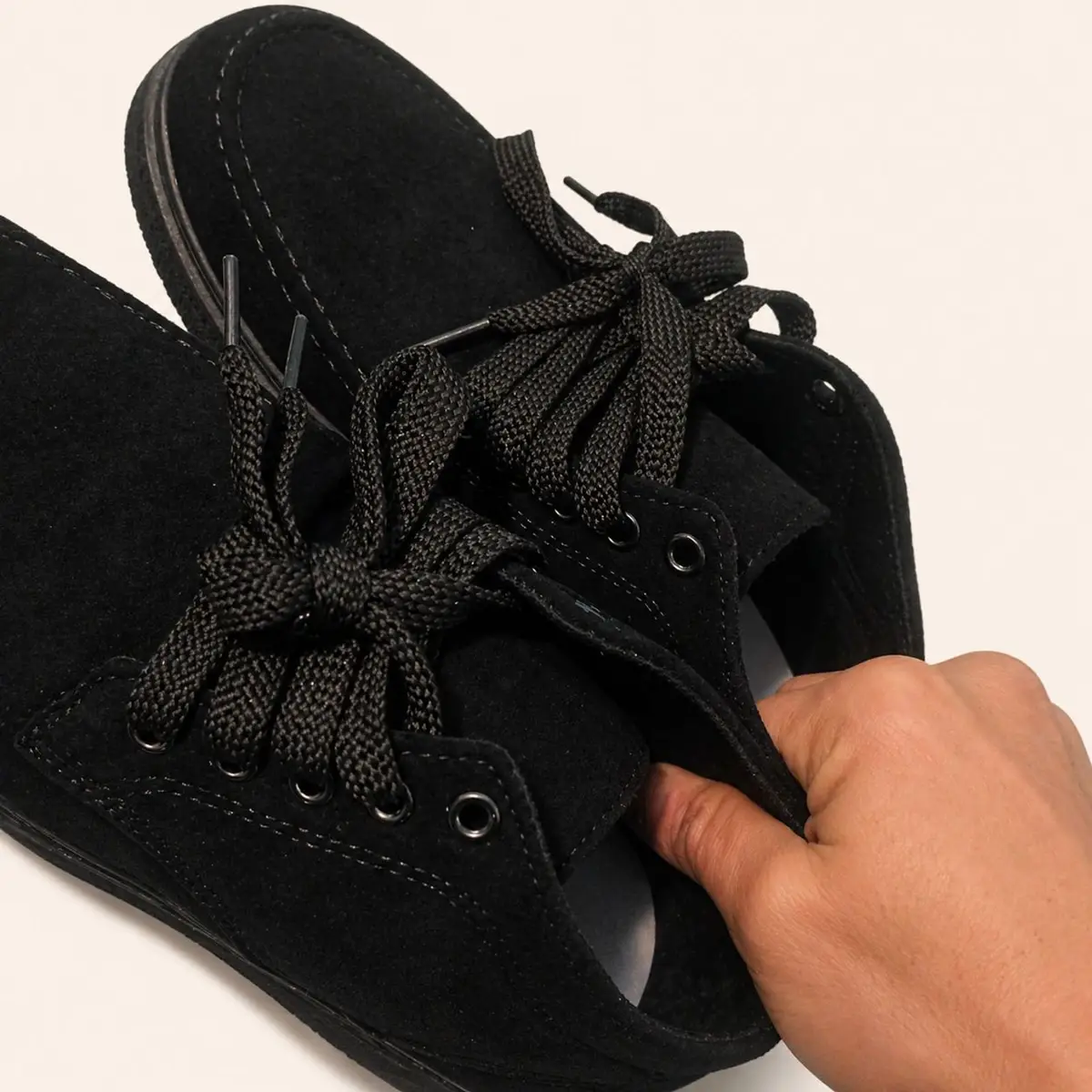 Simple Comfort Black Suede High Top Shoes
