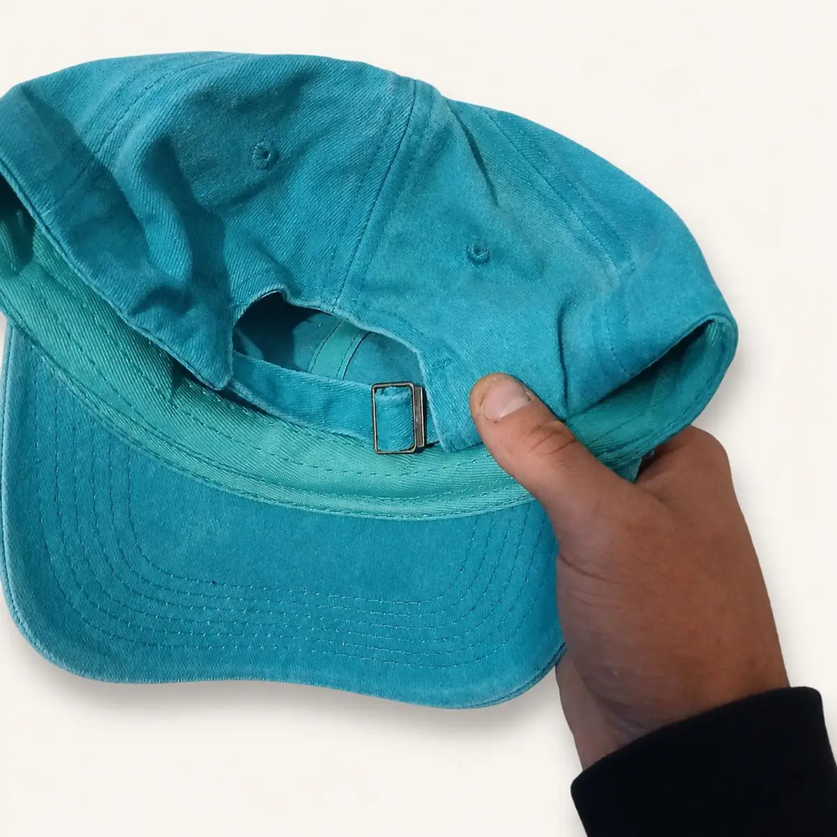 Teal Washed Cotton Cap with Creation of Adam Graphic