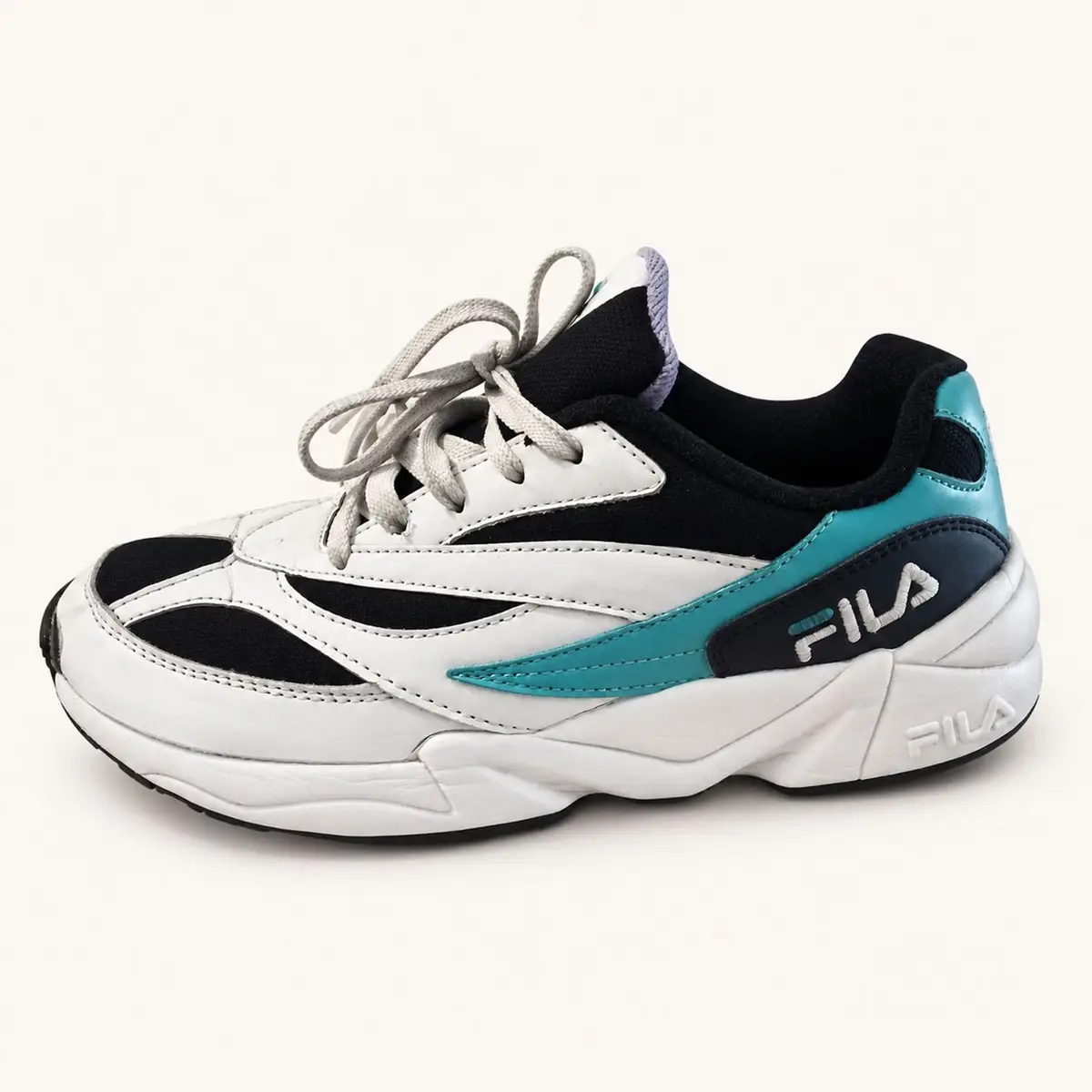 Fila Chunky Dad Sneakers White Black Teal
