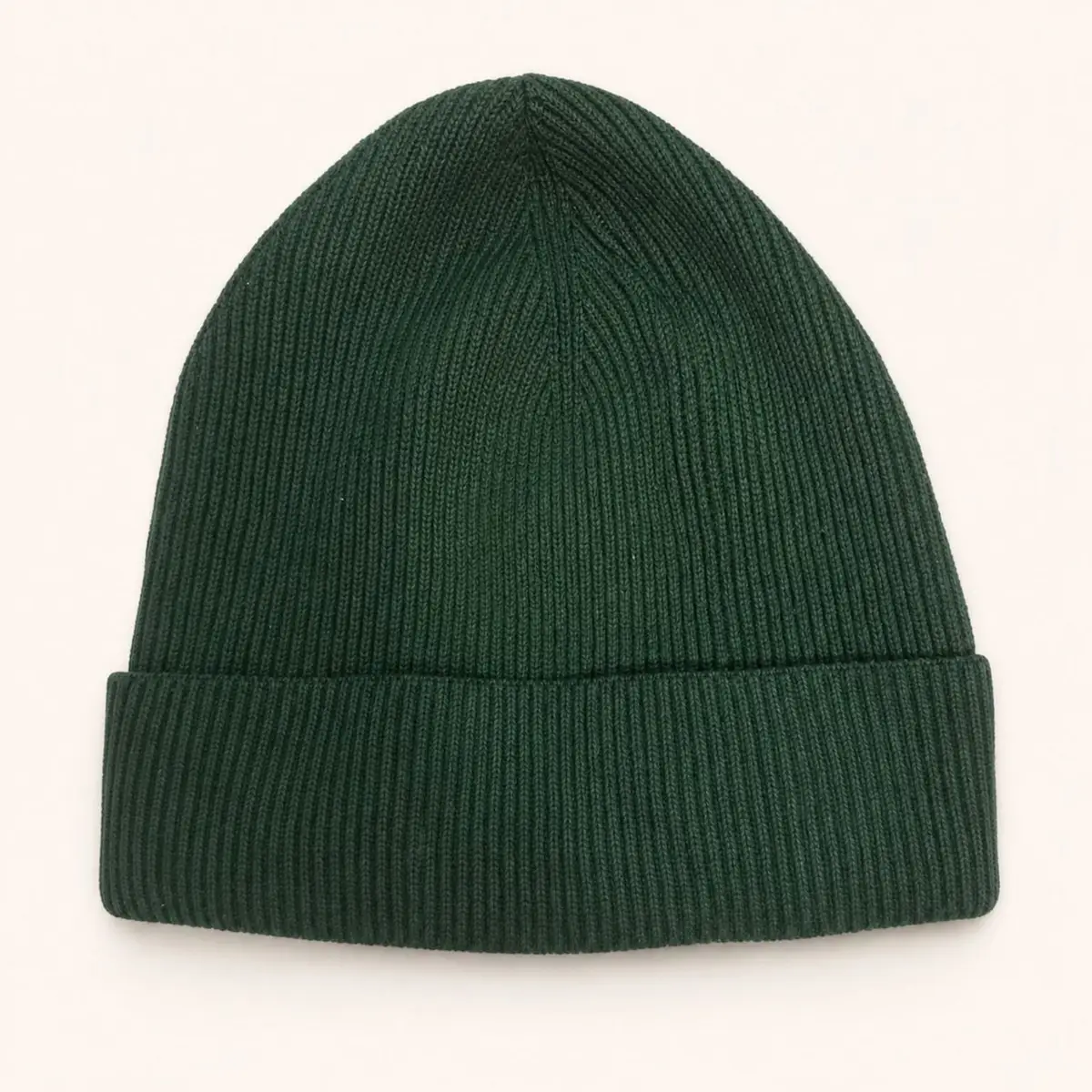 Generic Dark Green Ribbed Knit Beanie