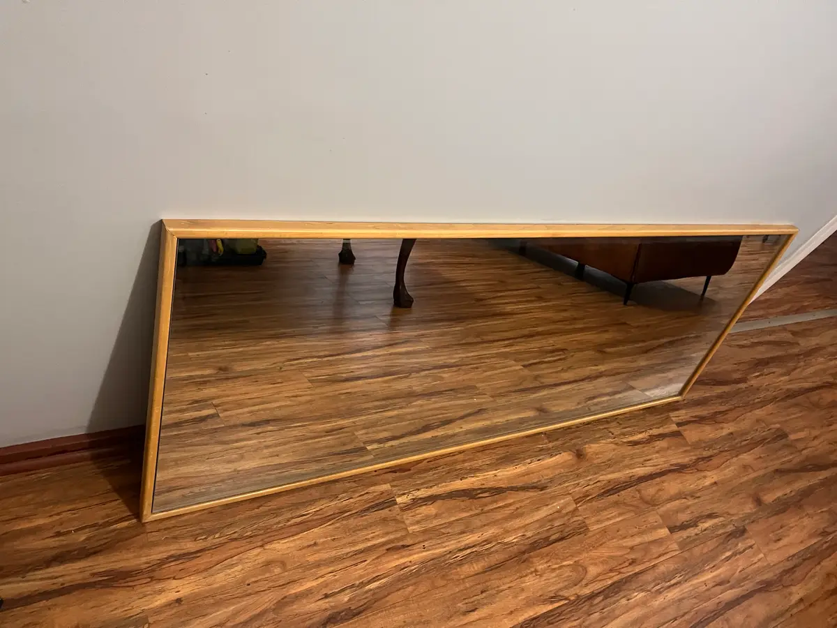& Other Stories Mirror /  Light oak finish framed.