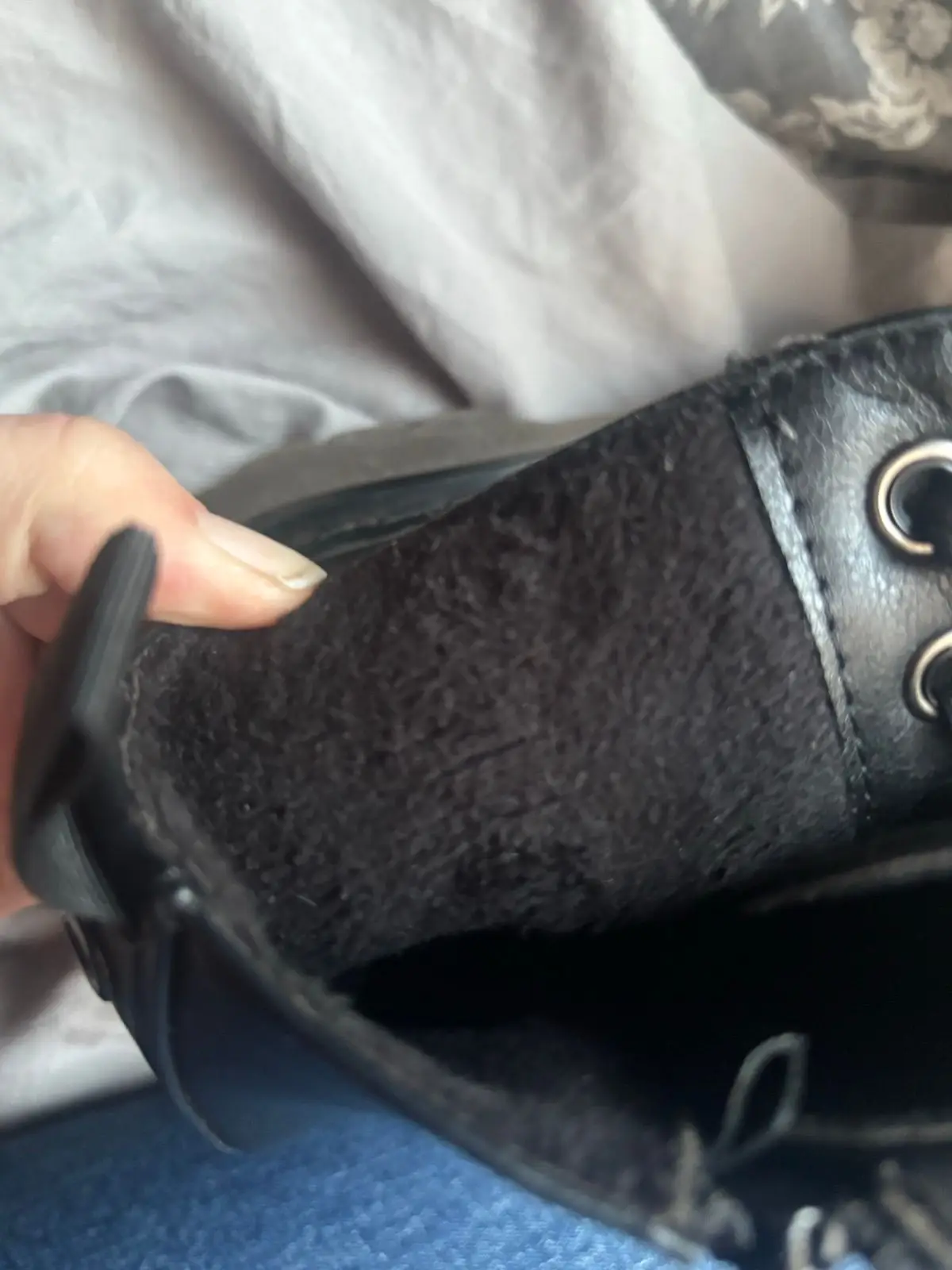 Woolworths Black Lace-Up Combat Boots with Gum Soles