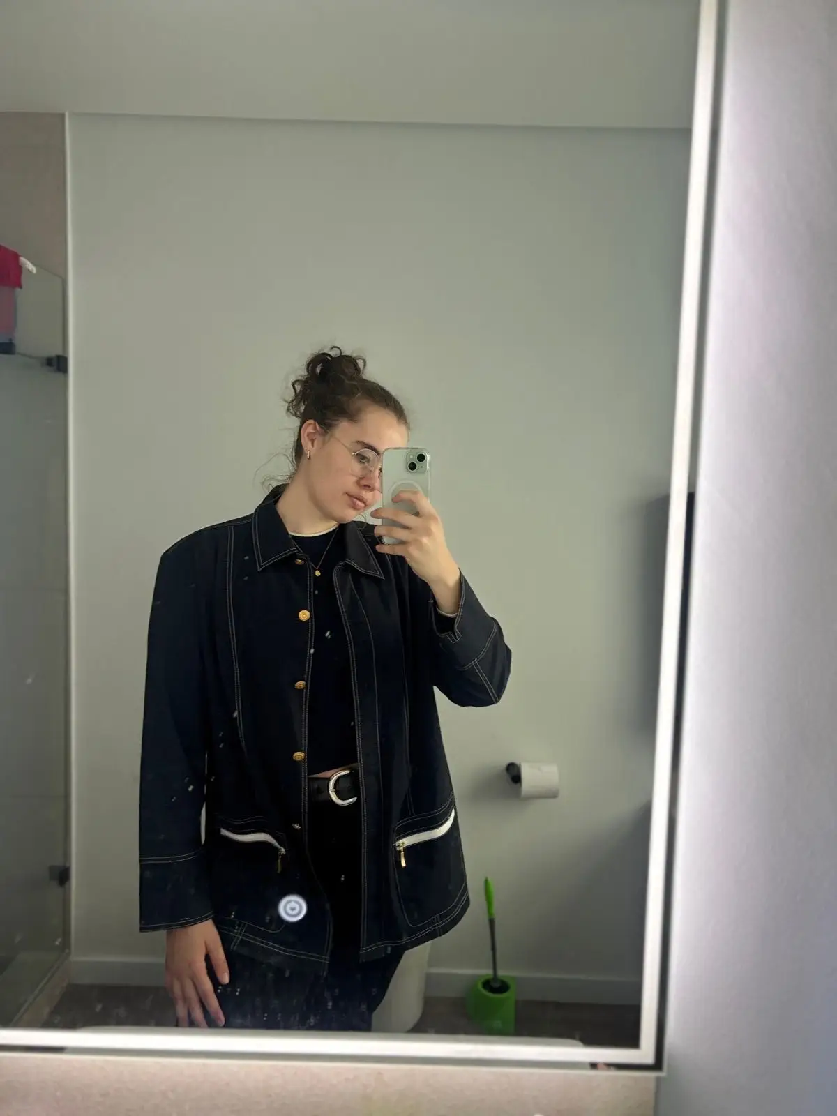 Vintage Vintage Black Jacket with Contrast Stitching