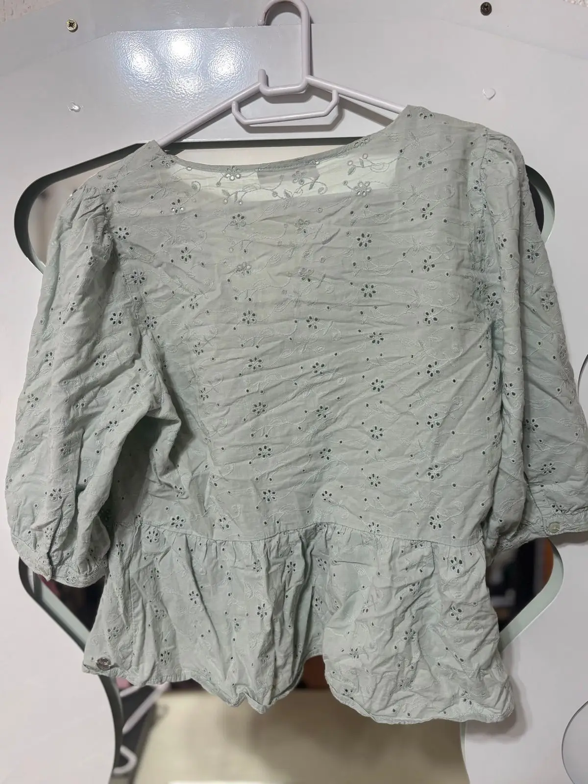 Truworths Inwear Sage Green Broderie Anglaise Blouse