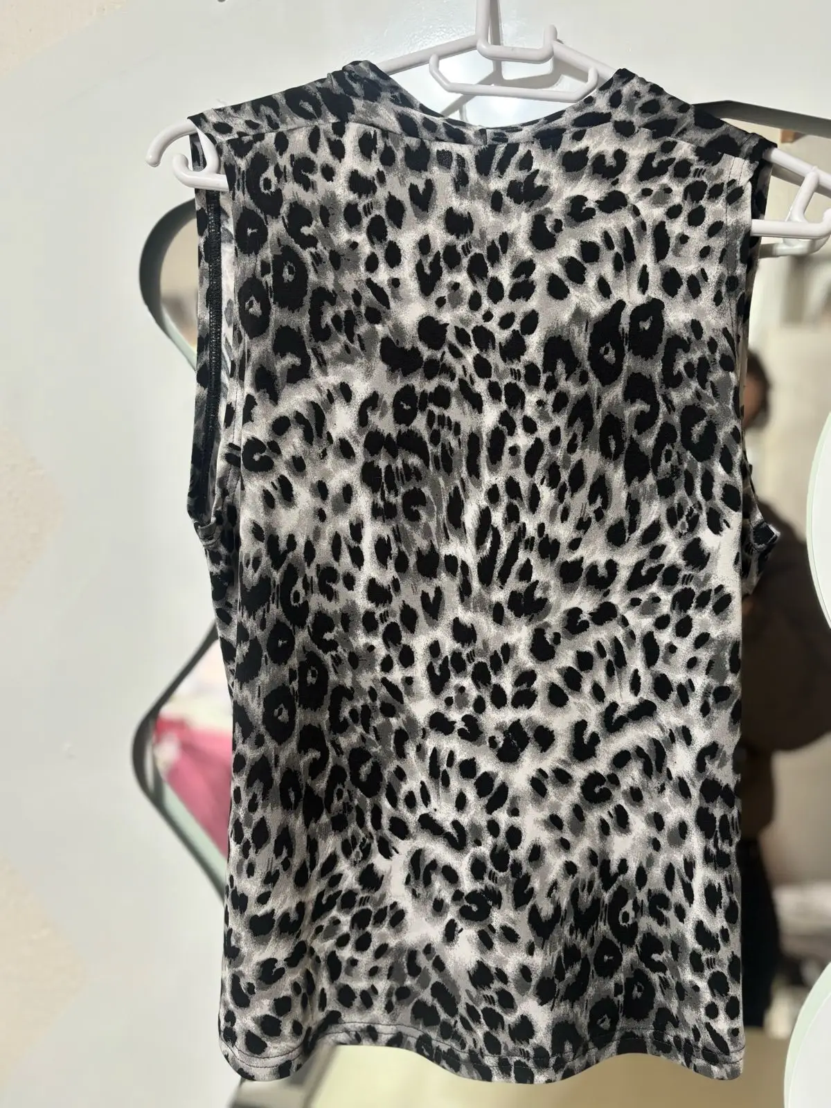 Madeline Sleeveless Leopard Print Drape Top