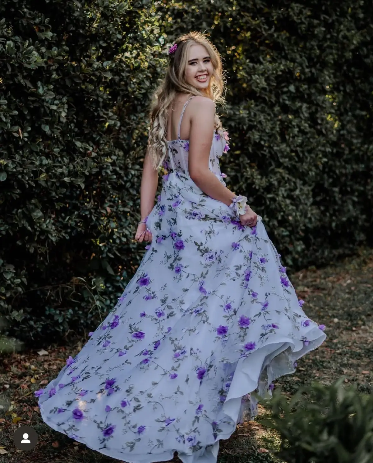 Generic Floral Embroidered Formal Evening Gown