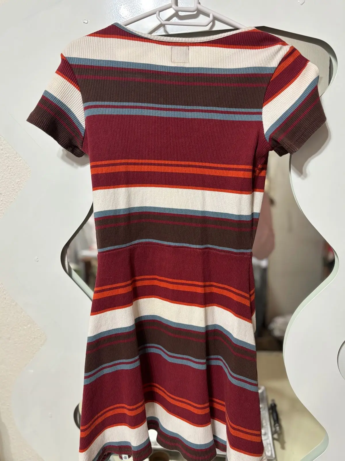 Element Striped Ribbed Short Sleeve Dress