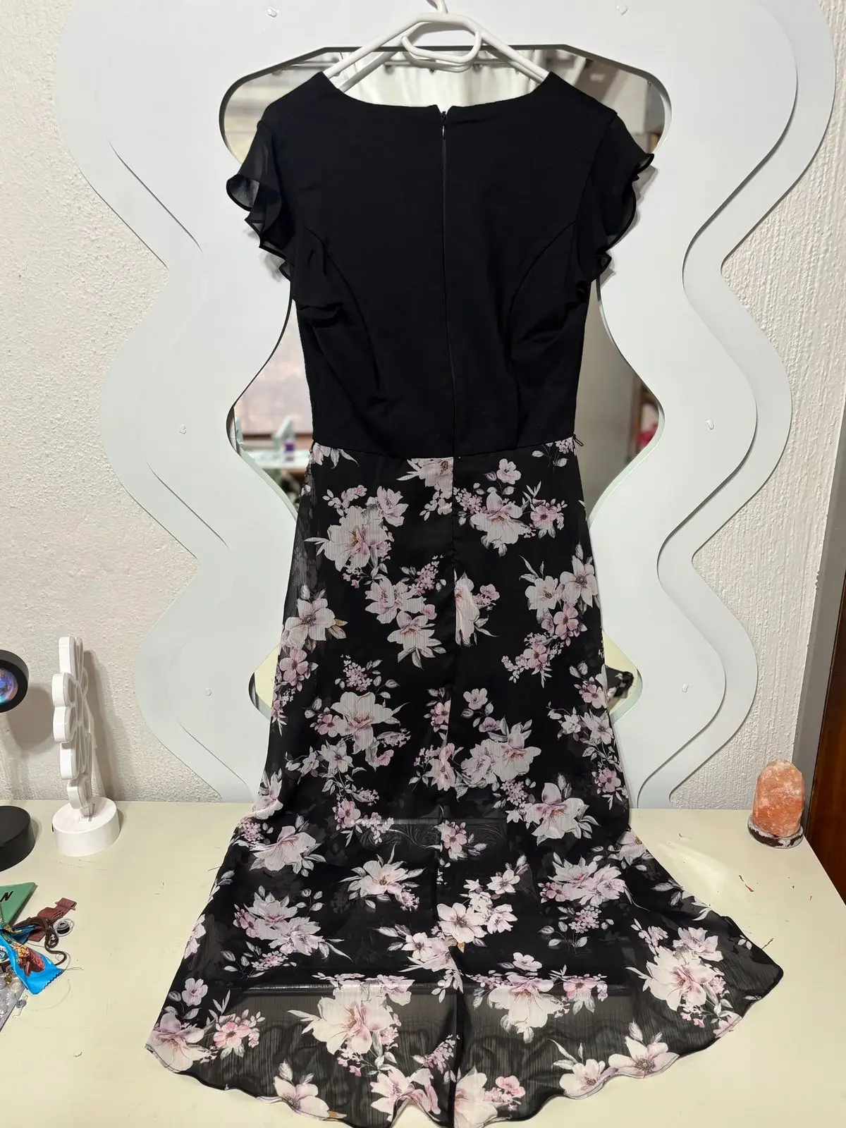 Forever New Black Floral Midi Dress