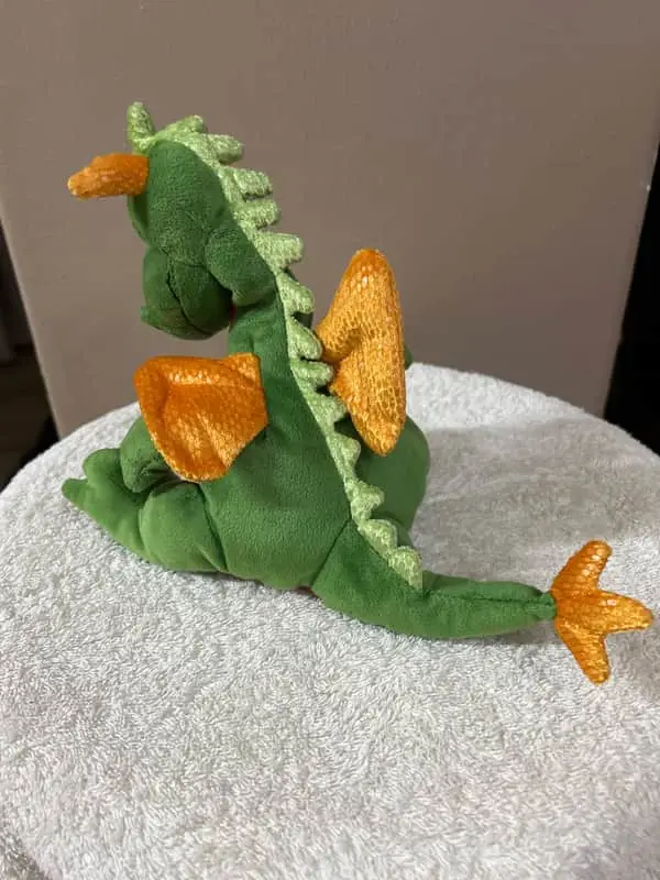 Green and Red Plush Dragon Toy