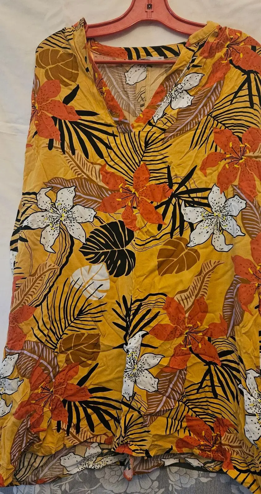 Edgars Yellow Tropical Floral Print Dress
