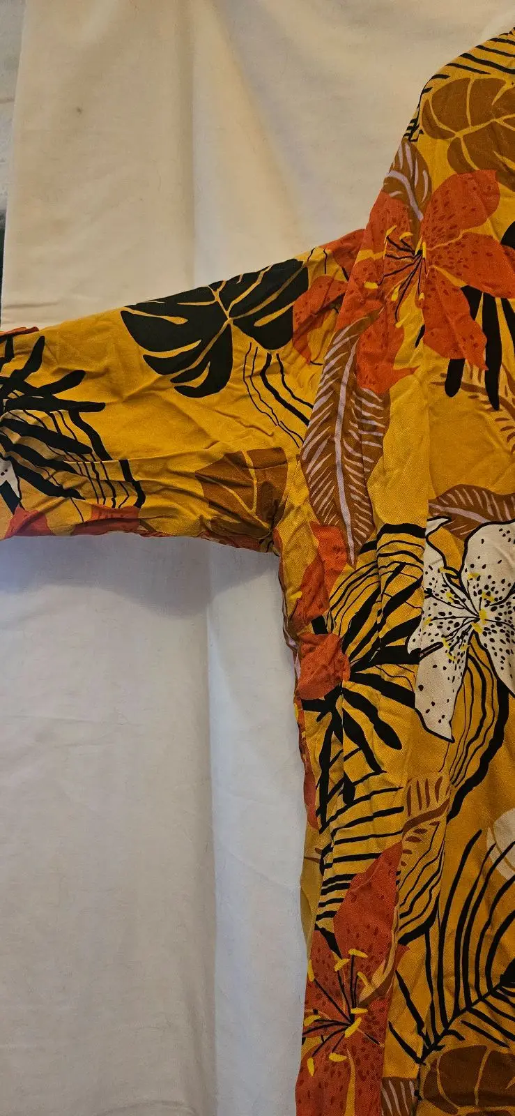 Edgars Yellow Tropical Floral Print Dress