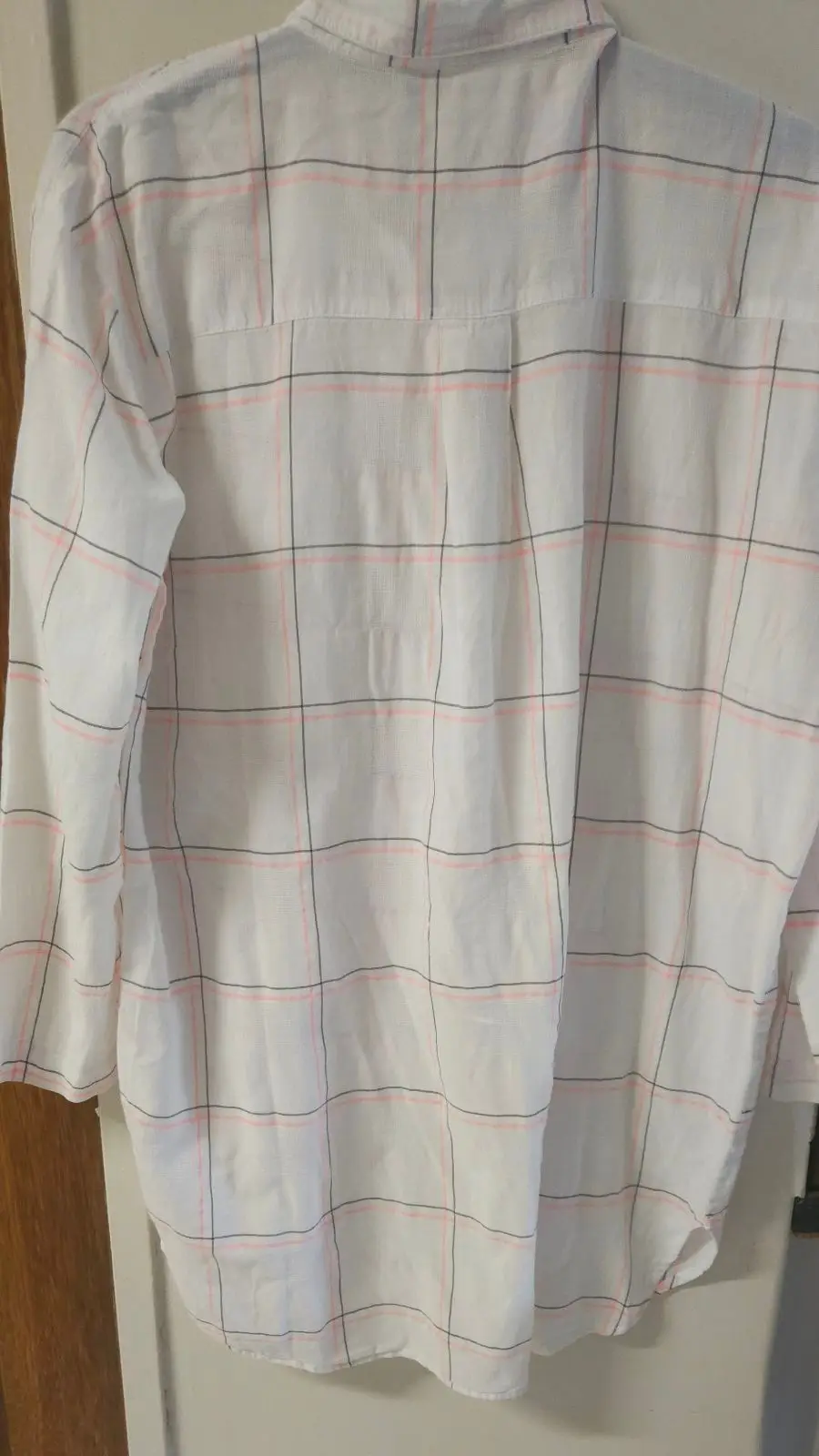 Woolworths White Grid Pattern Long Sleeve Shirt