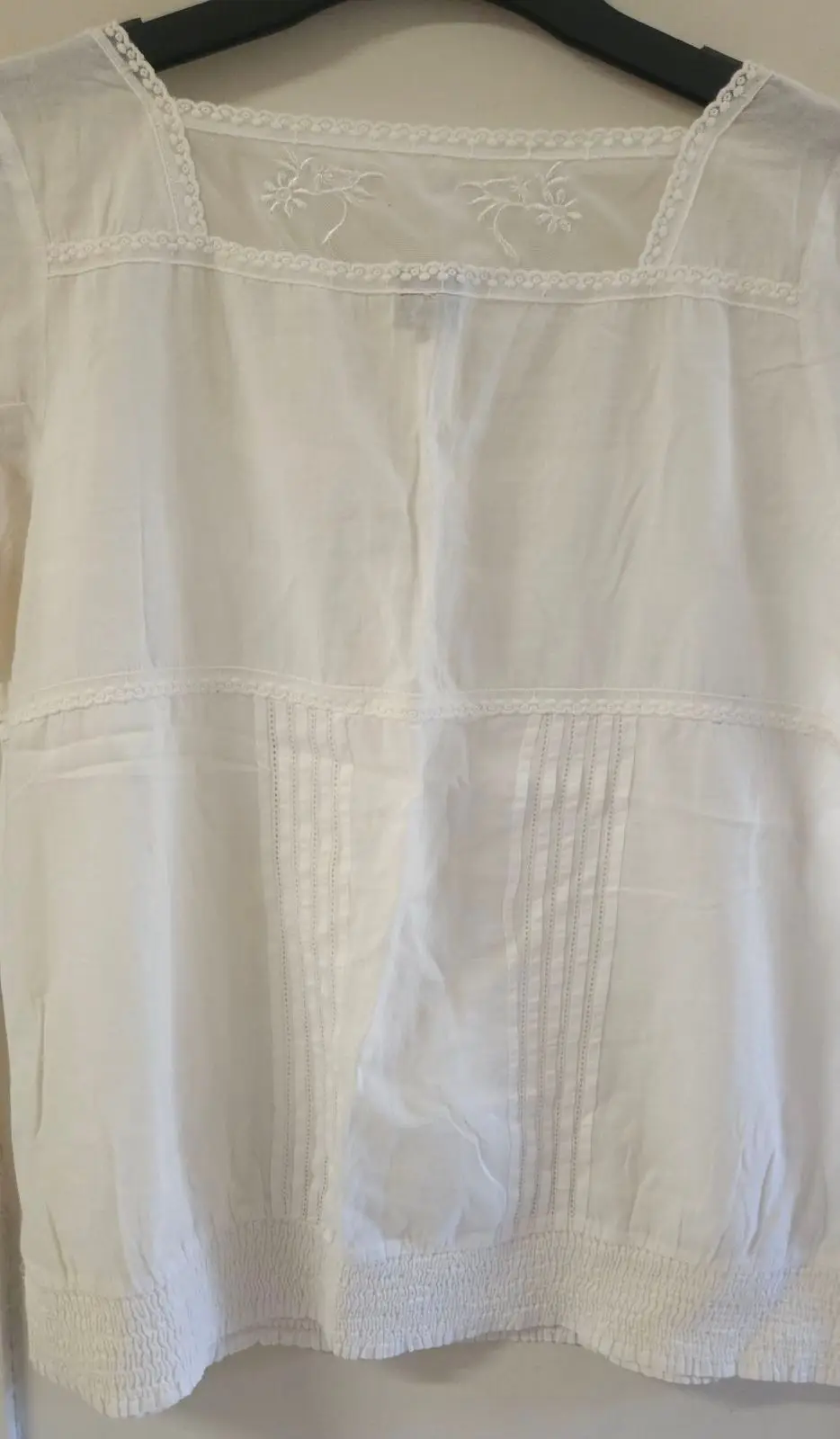 Truworths White Embroidered Short Sleeve Blouse