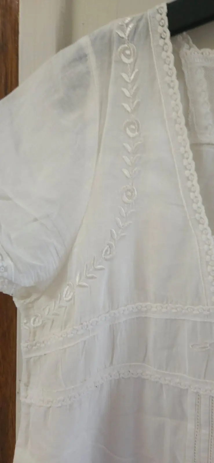 Truworths White Embroidered Short Sleeve Blouse
