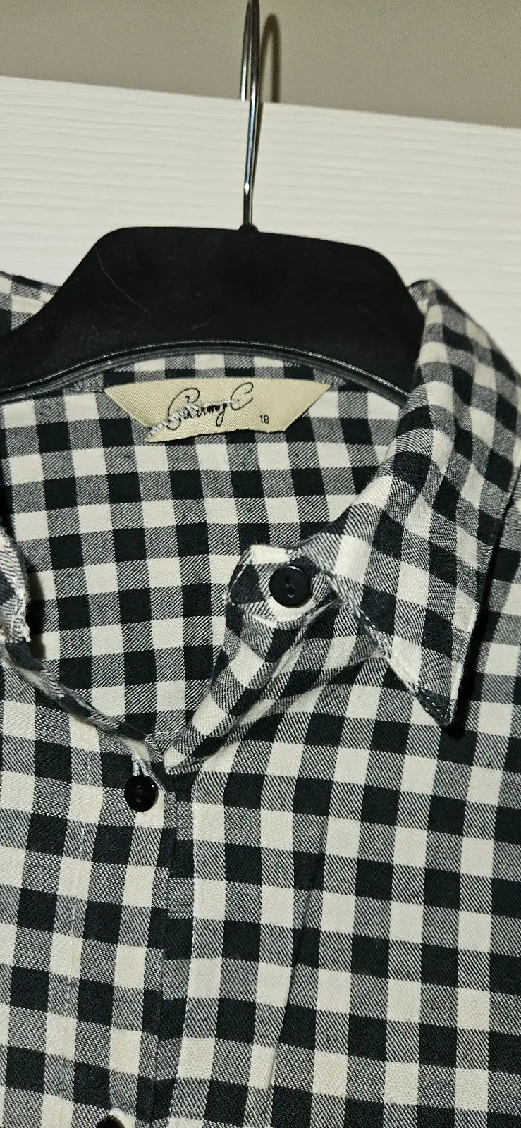Edgars Penny C Black and White Gingham Shirt