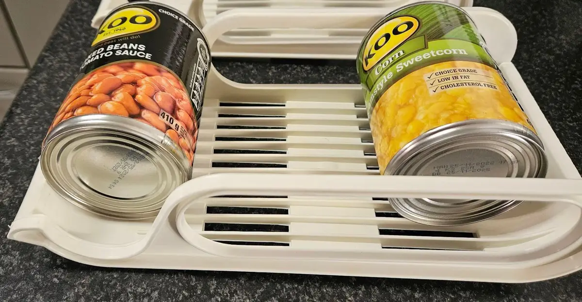 Stackable Plastic Can Organizer Racks - Set of 2