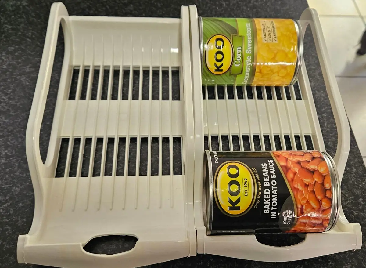 Stackable Plastic Can Organizer Racks - Set of 2