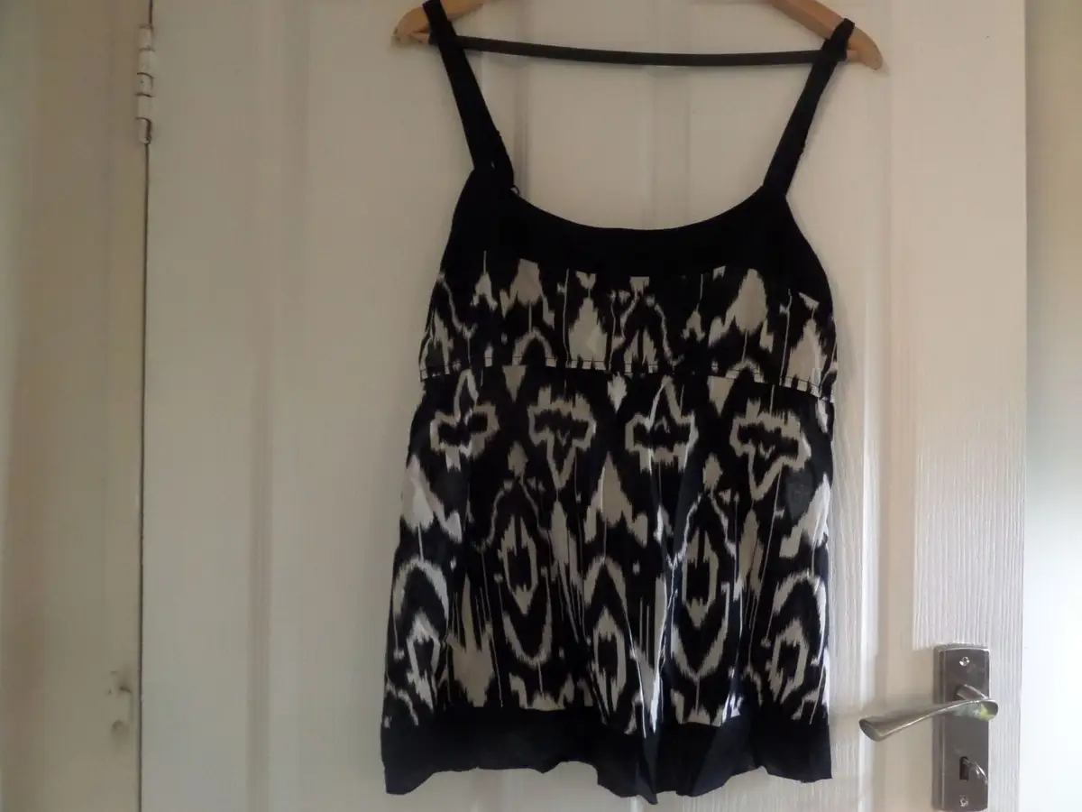 Woolworths Black and White Patterned Camisole Top
