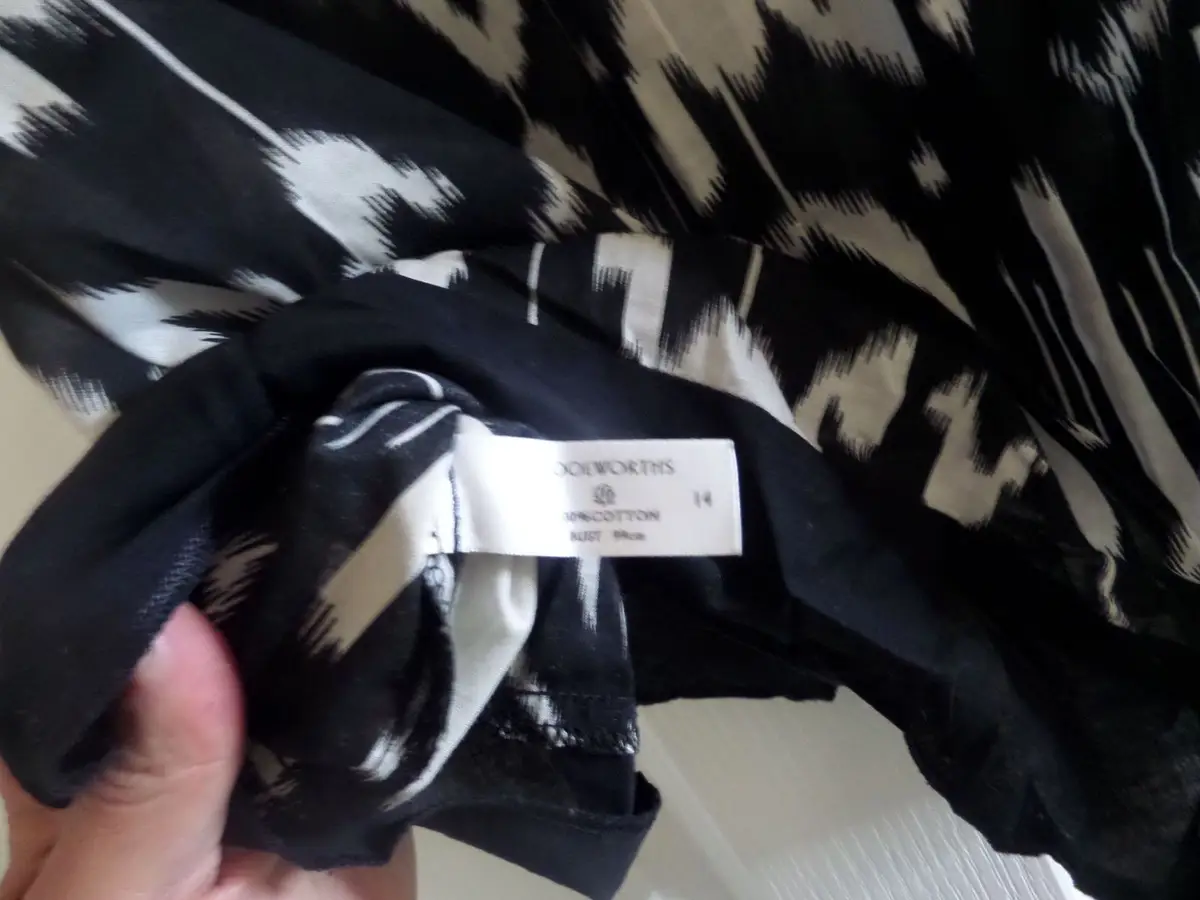 Woolworths Black and White Patterned Camisole Top