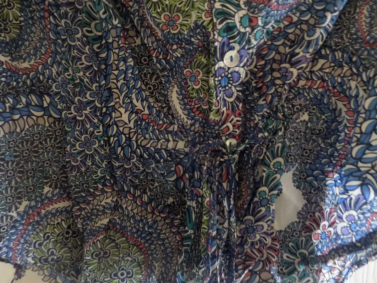 Woolworths Blue Floral Paisley Strapless Top
