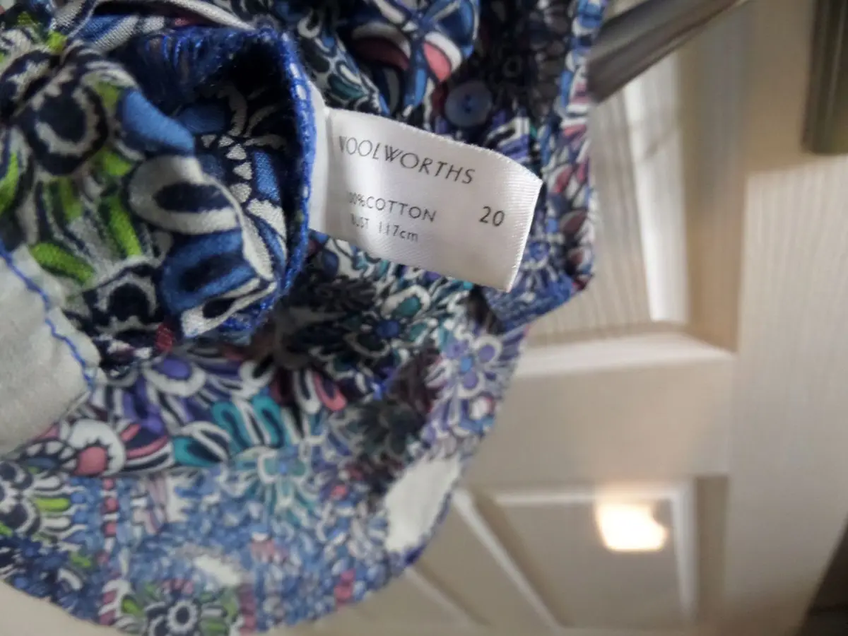 Woolworths Blue Floral Paisley Strapless Top