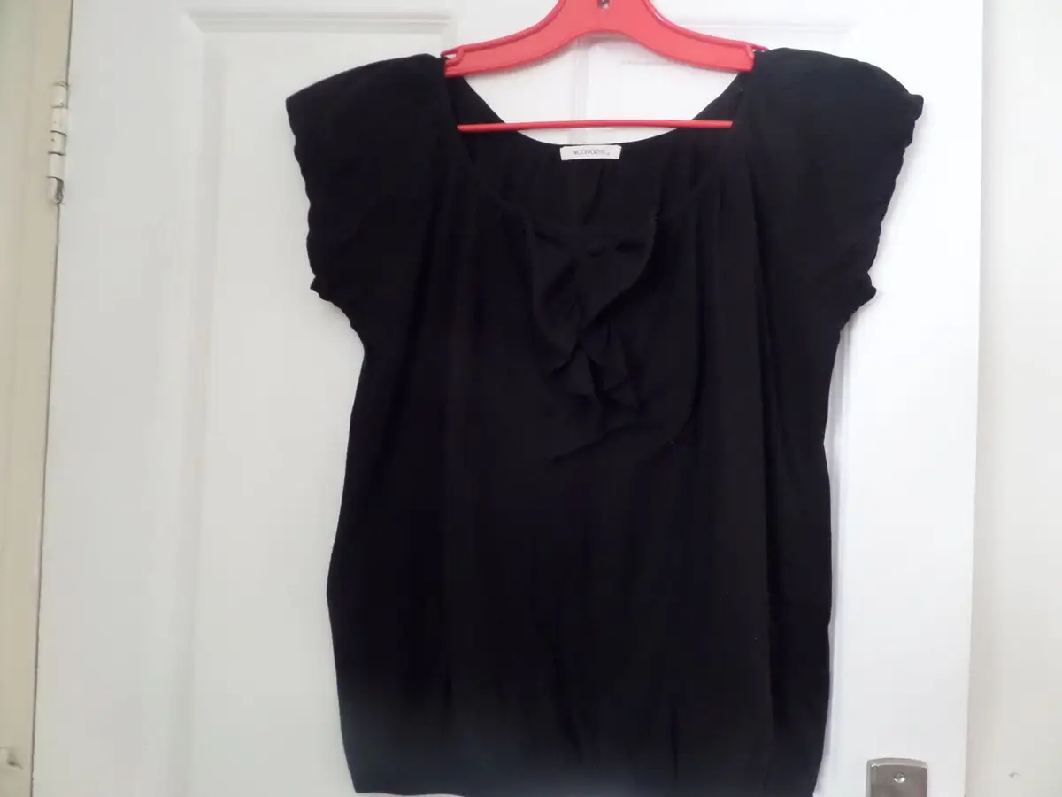 Woolworths Black Ruffle Detail Blouse