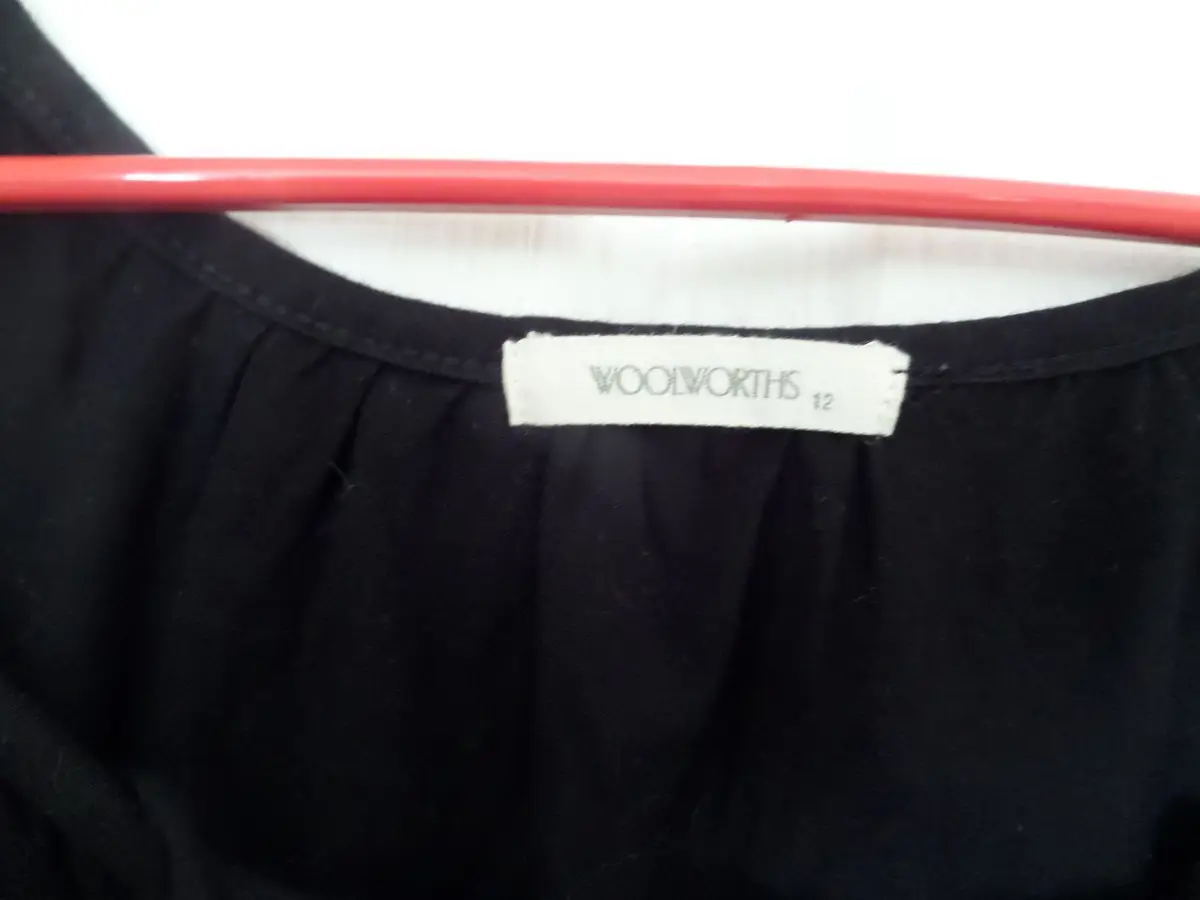 Woolworths Black Ruffle Detail Blouse
