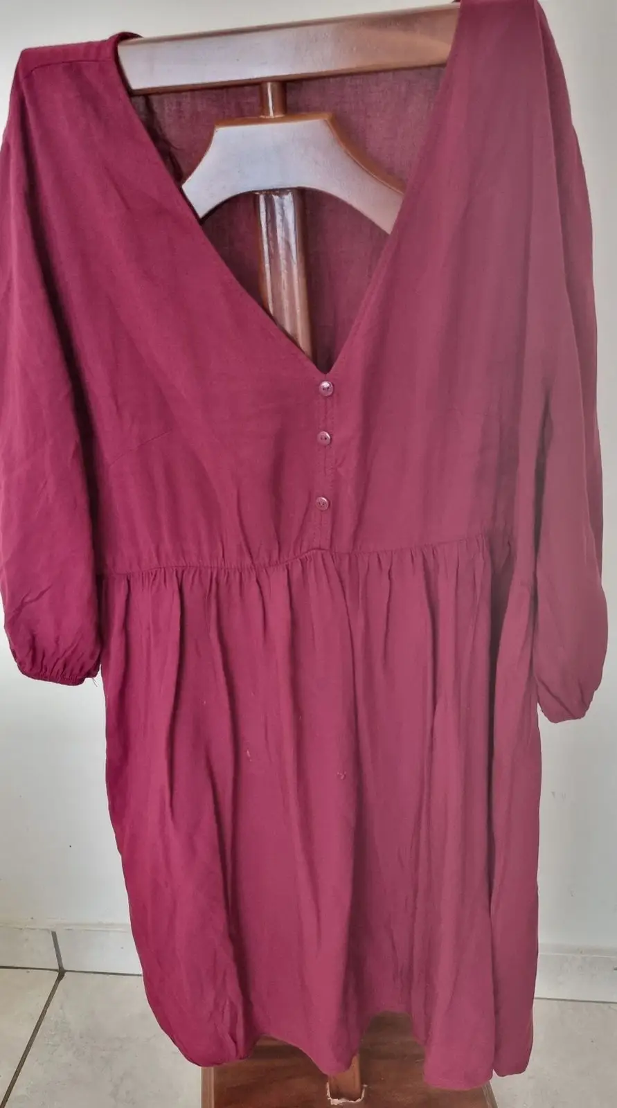 Mr Price Mr Price Maroon V-Neck Long Sleeve Dress