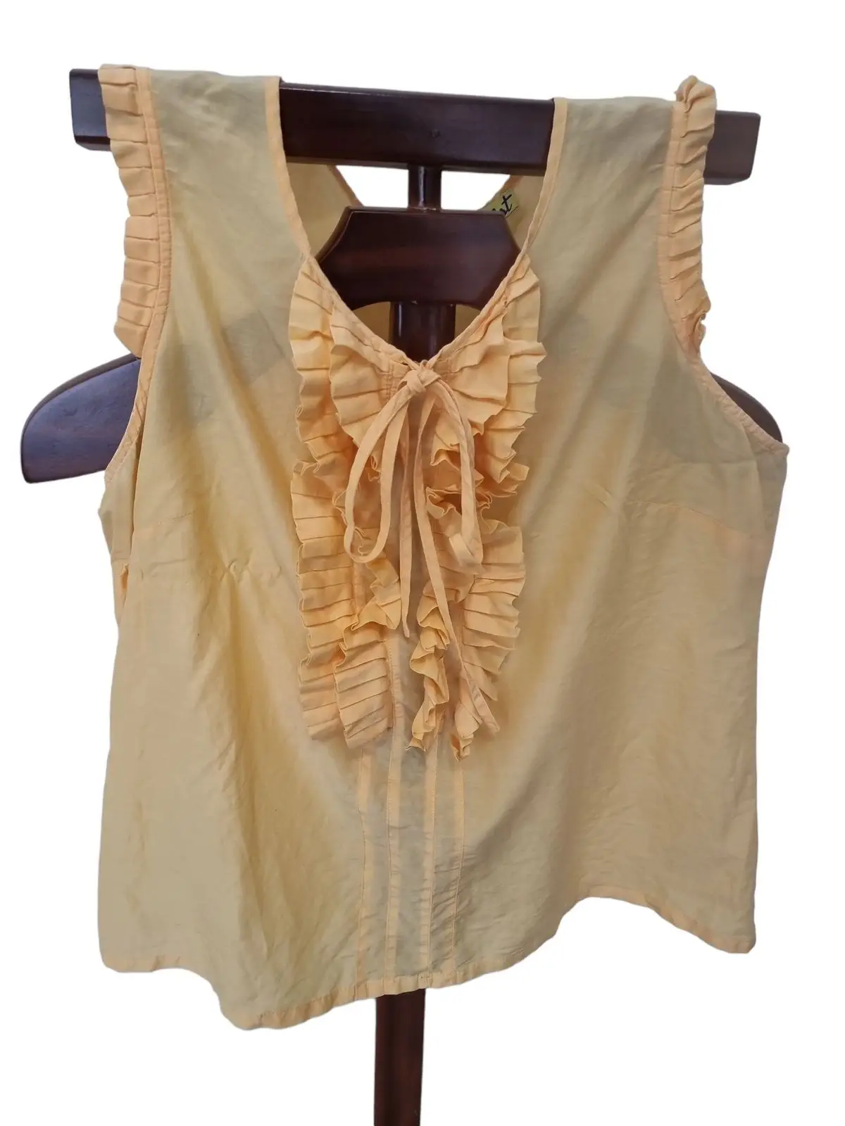 Woolworths Woolworths Yellow Sleeveless Ruffle Blouse
