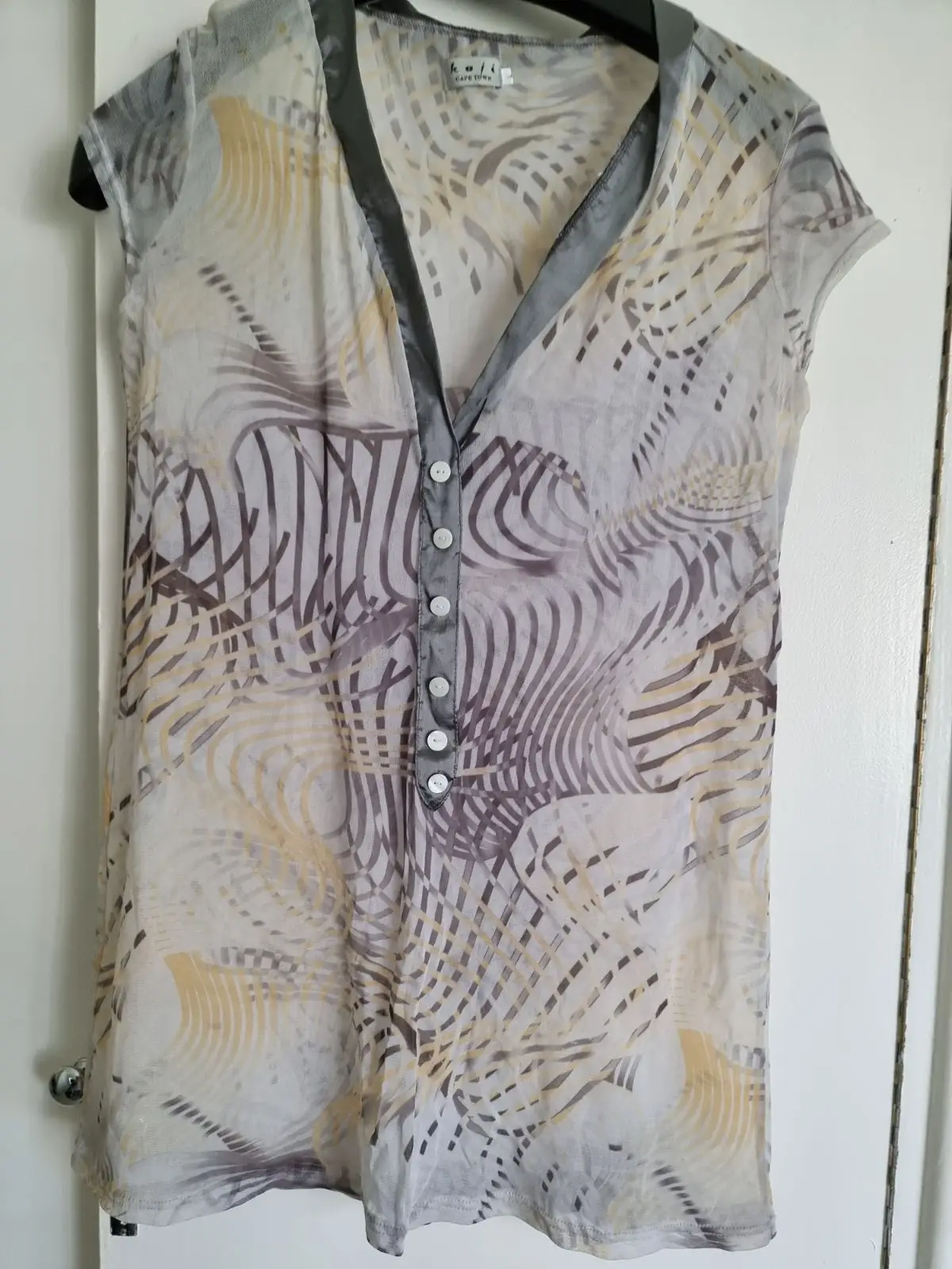 Koji Koji Cape Town Sheer Patterned Sleeveless Top