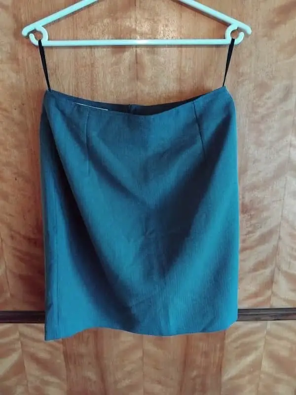 Genevieve Whalley blue Grey skirt