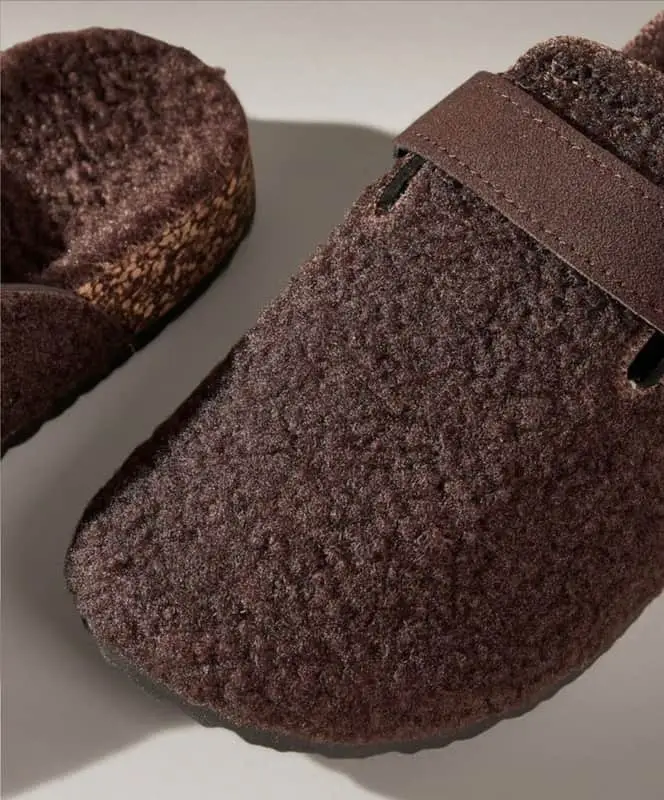 Women's Cozy Shearling Clog Slippers – Comfortable Cork Sole Mules.  Sizes 3-8 Available