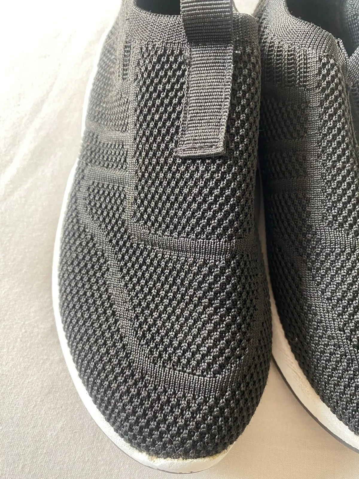 Woolworths Size 2 Older Boys Black Knit Slip-On Sneakers