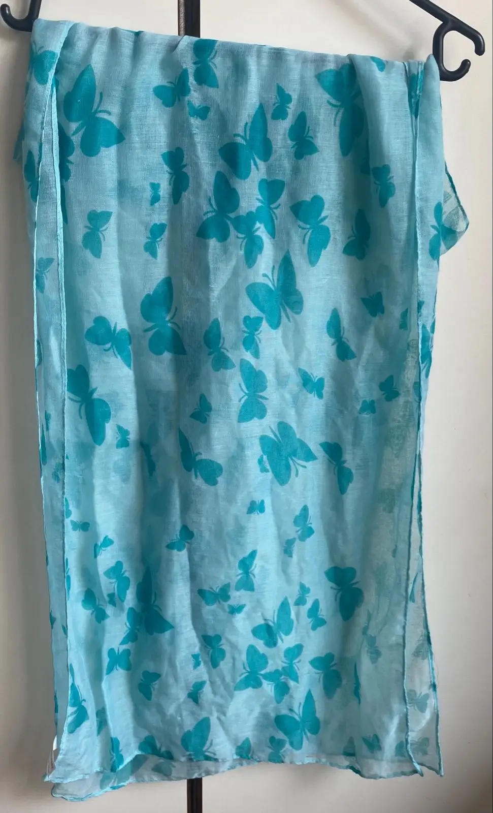 Queenspark Queenspark Light Blue Butterfly Print Scarf