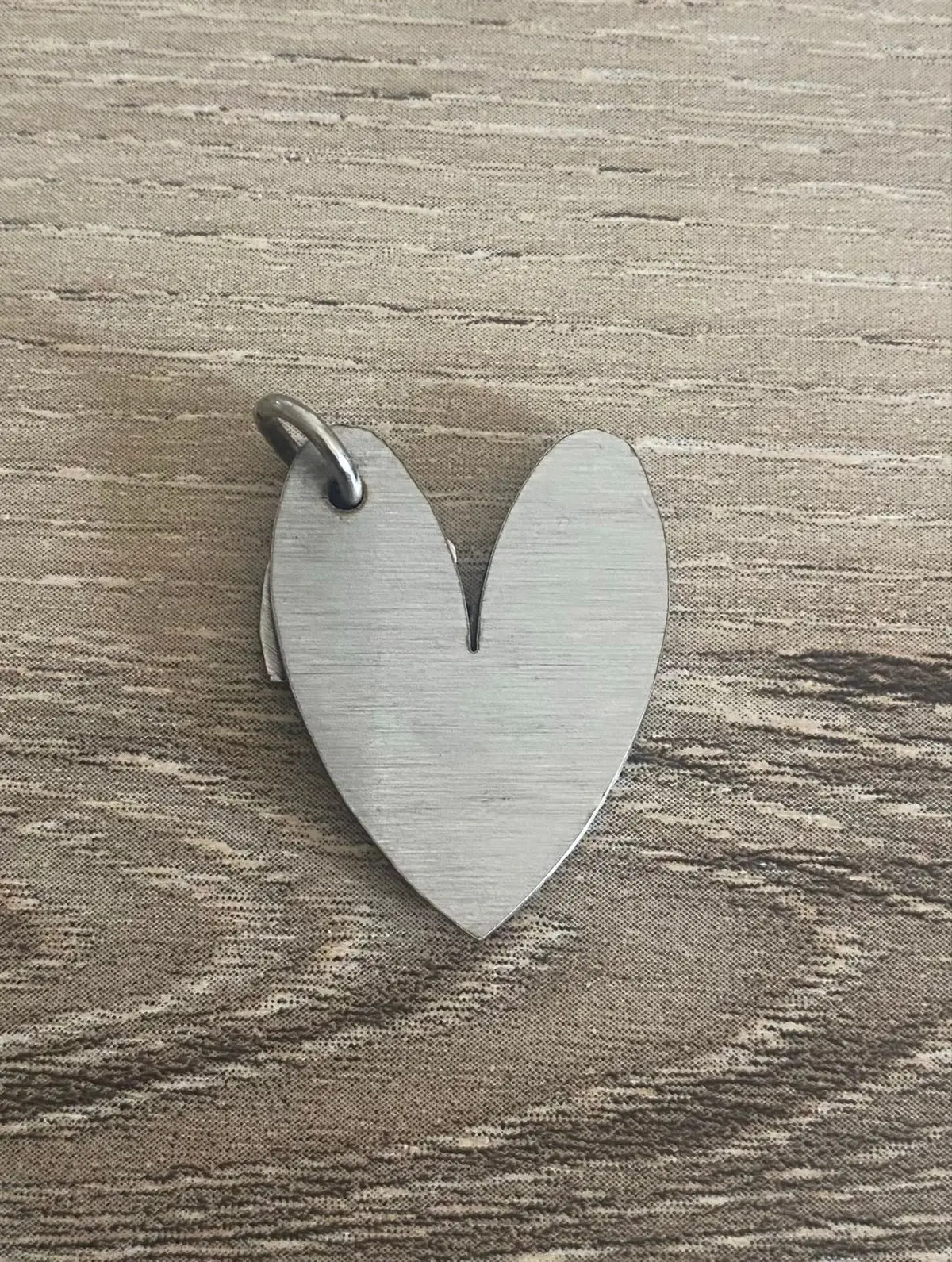 Striped Heart Pendant with Silver Charm