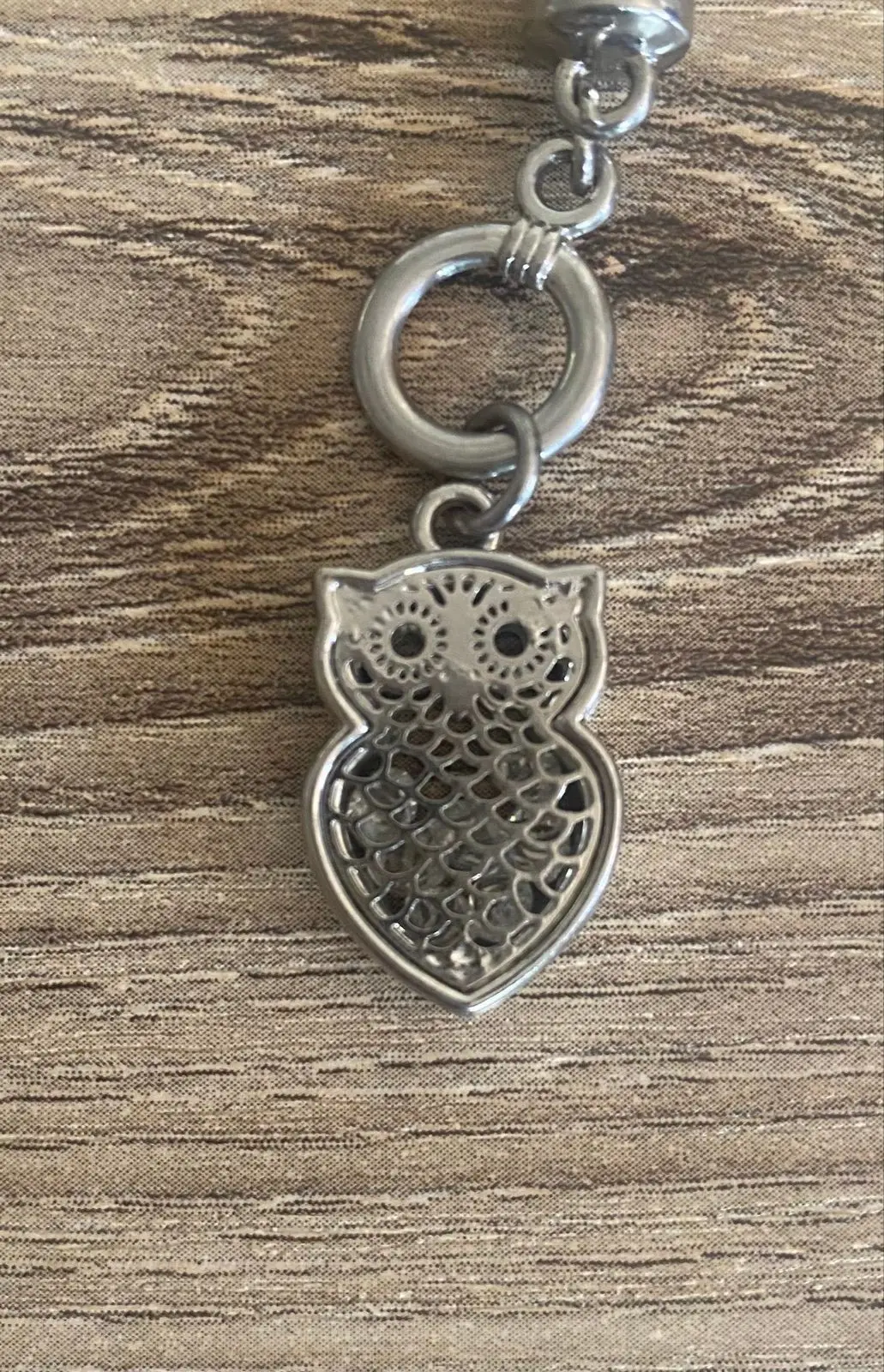 Silver Mesh Bracelet with Owl Charm