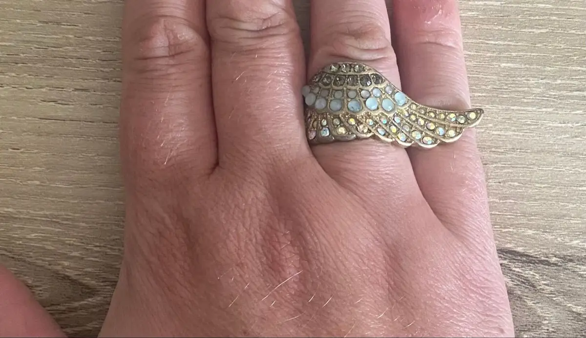 Lovisa Silver Tone Rhinestone Angel Wing Ring