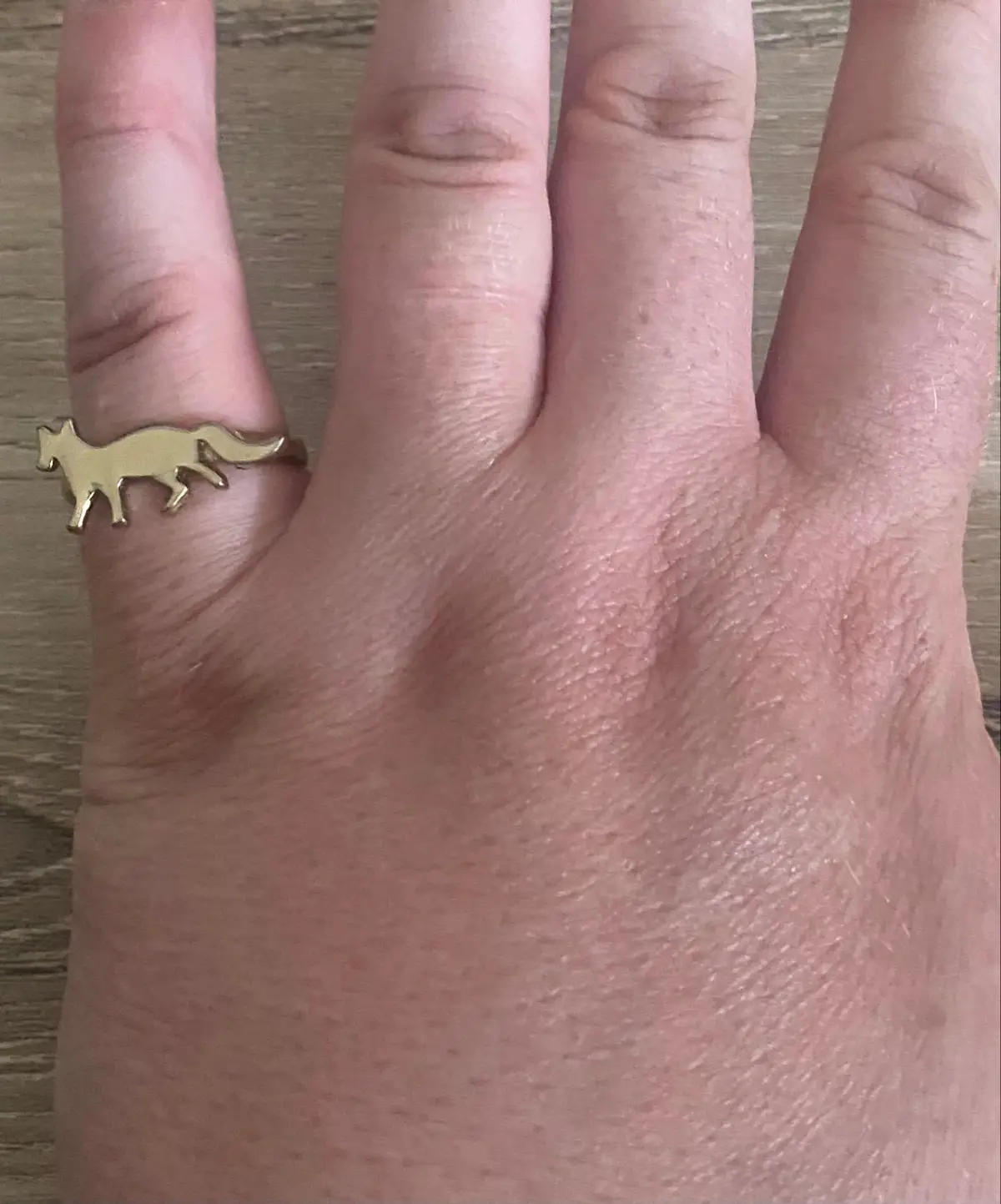 Gold Tone Fox Silhouette Ring