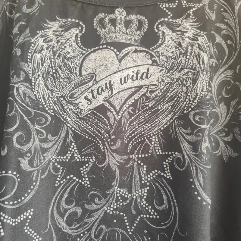 Y2K Winged Heart Graphic Cami Top | Fairycore Grunge Alt Size XL