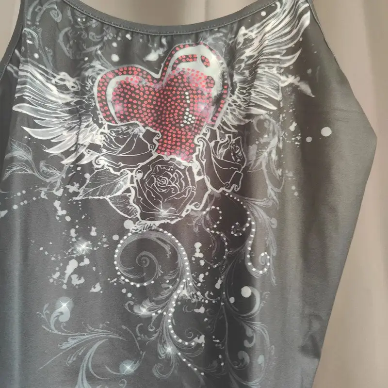 Y2K Winged Heart Graphic Cami Top | Grunge Fairycore Alt XL