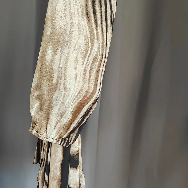 AX Paris Zebra Print Long Sleeve Mini Dress Size 8 Neutral Animal Print