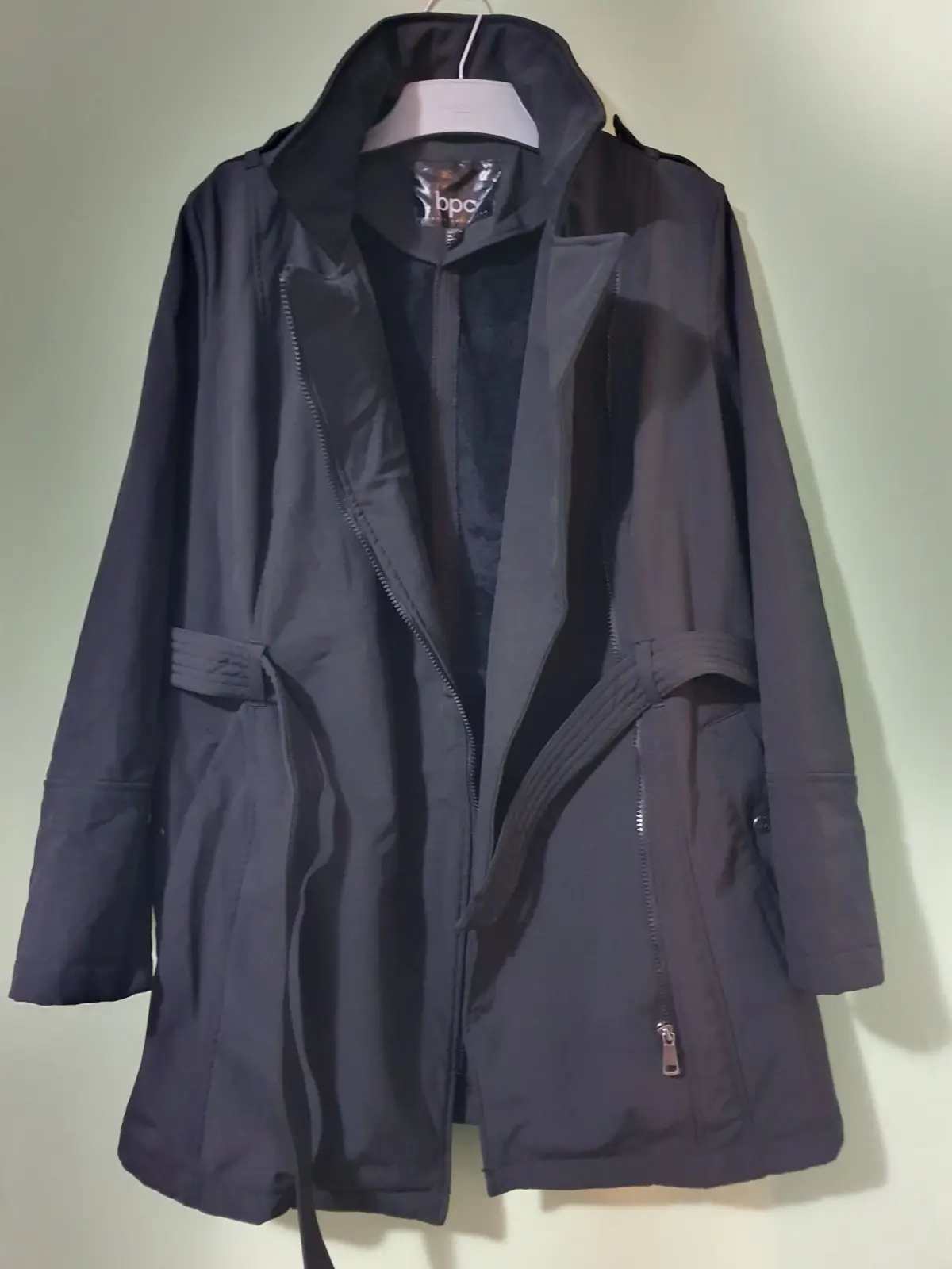 bpc Bonprix Collection Black Belted Trench Coat