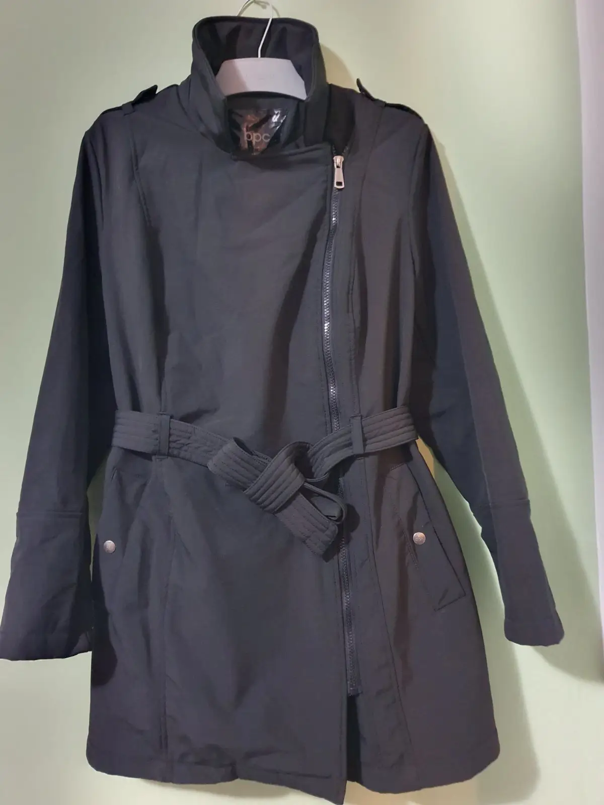 bpc Bonprix Collection Black Belted Trench Coat