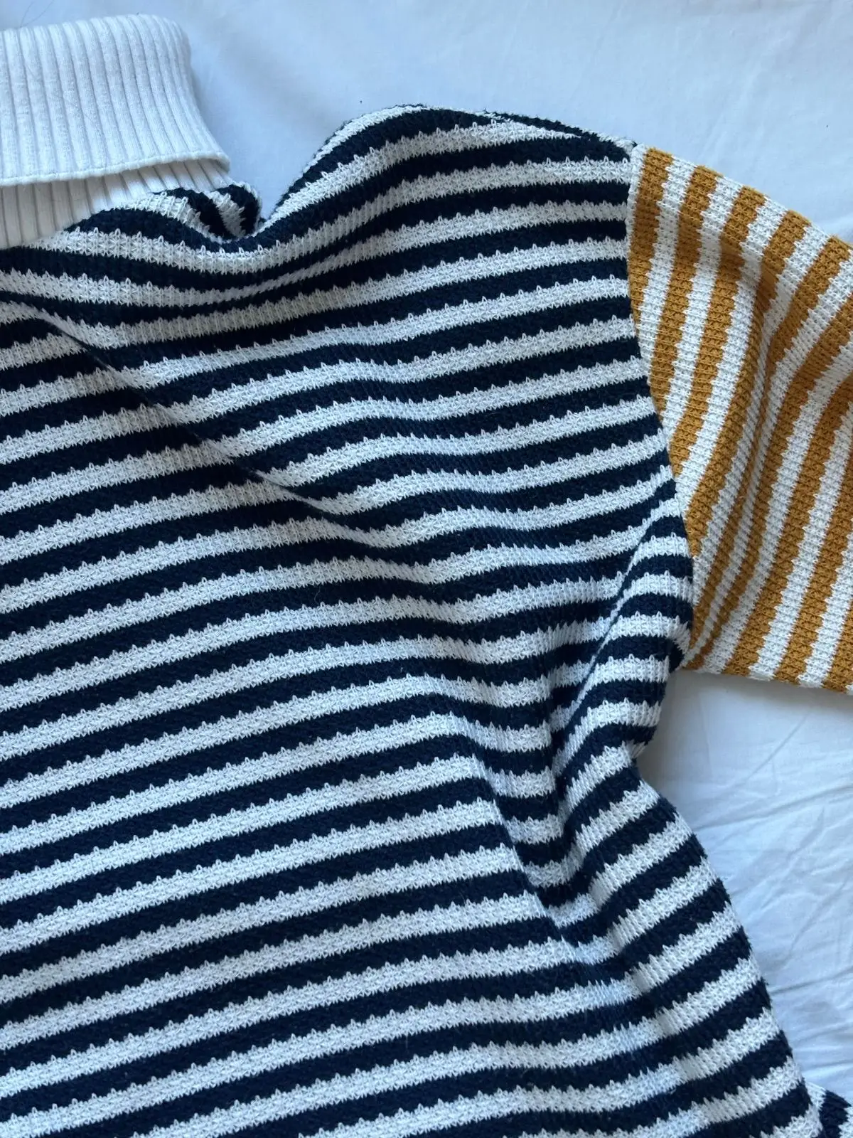 Zara Striped Knit Turtleneck Sweater
