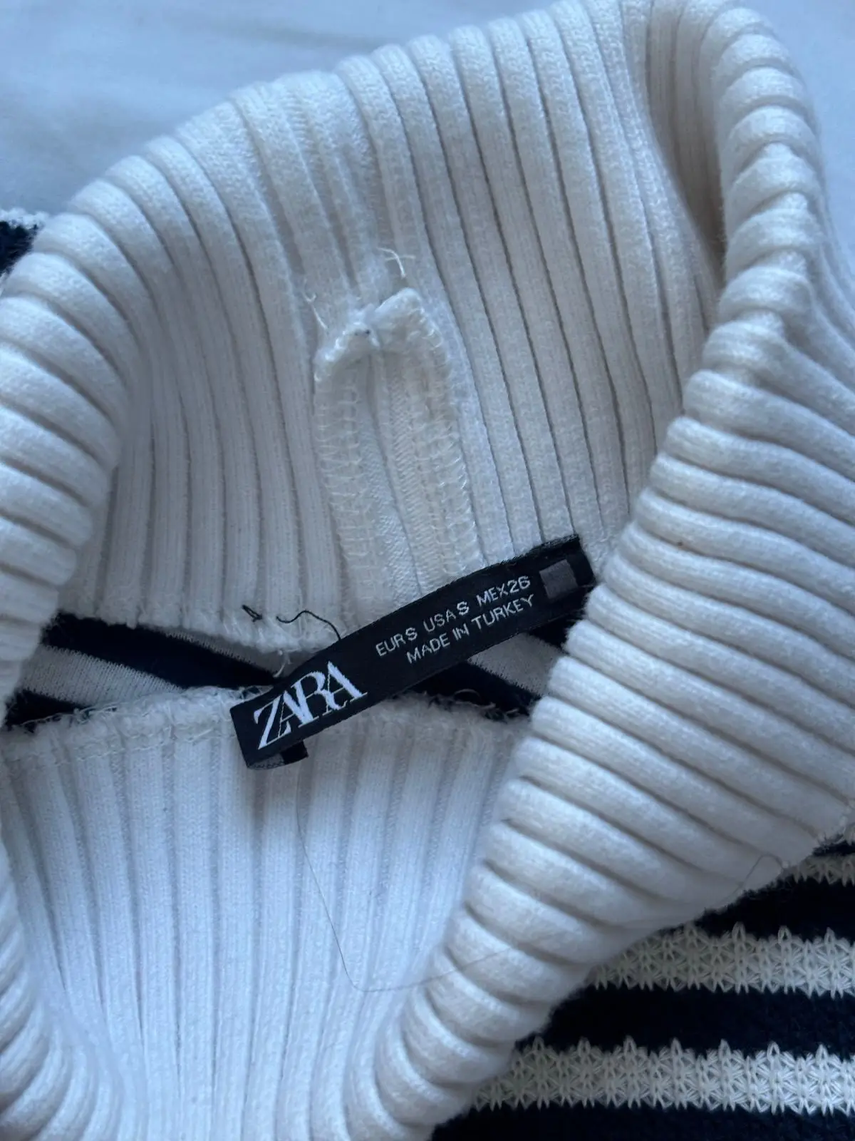 Zara Striped Knit Turtleneck Sweater